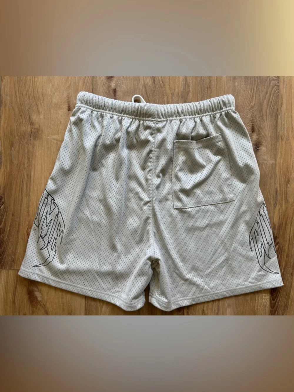 Civil Regime Roses From Concrete Mesh Shorts Men’s Large Gray Graphic